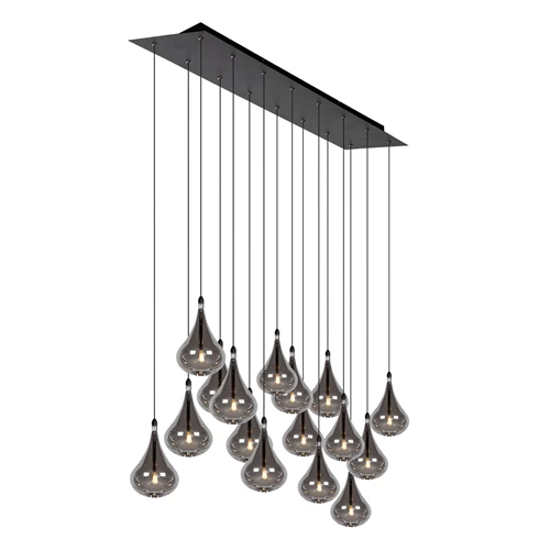 Lucide TEARS - Suspension - LED Dim. - G4 - 16x1,5W 3000K - Noir - détail 3
